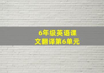 6年级英语课文翻译第6单元