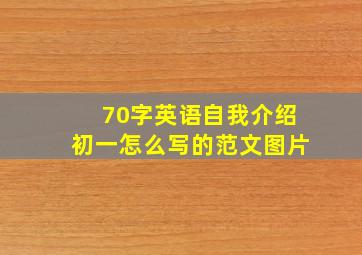 70字英语自我介绍初一怎么写的范文图片