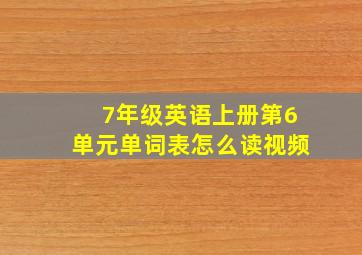 7年级英语上册第6单元单词表怎么读视频