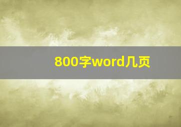 800字word几页