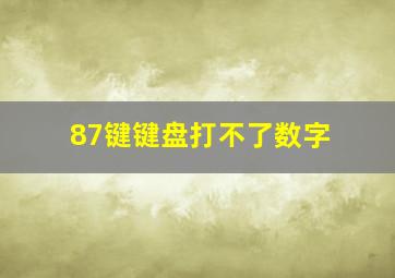 87键键盘打不了数字