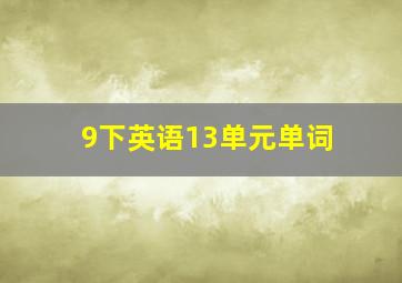 9下英语13单元单词