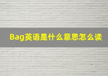 Bag英语是什么意思怎么读