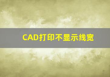 CAD打印不显示线宽