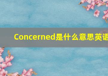 Concerned是什么意思英语