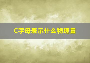 C字母表示什么物理量