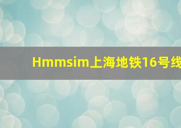 Hmmsim上海地铁16号线