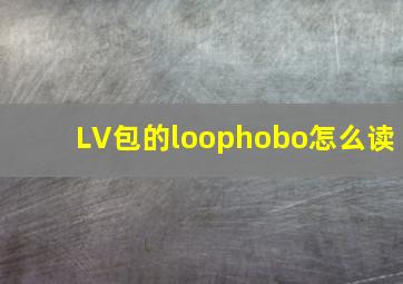 LV包的loophobo怎么读