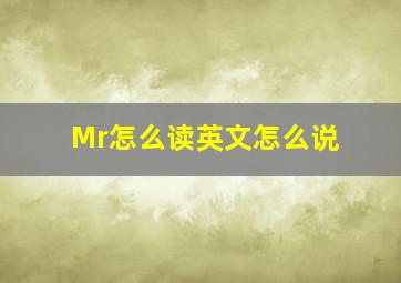 Mr怎么读英文怎么说