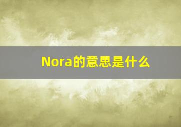 Nora的意思是什么