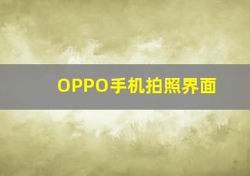 OPPO手机拍照界面