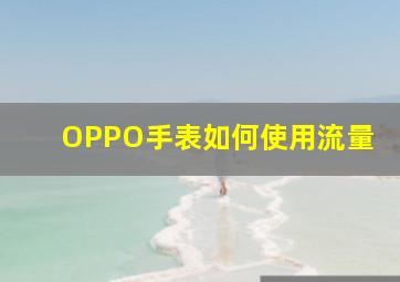 OPPO手表如何使用流量