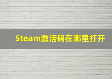 Steam激活码在哪里打开