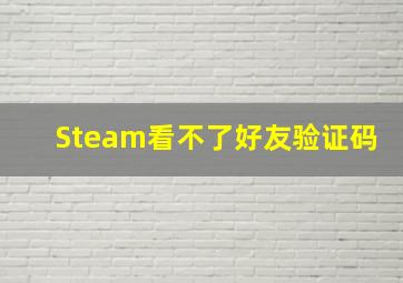 Steam看不了好友验证码