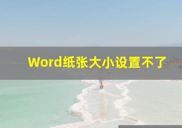 Word纸张大小设置不了