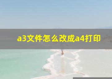 a3文件怎么改成a4打印