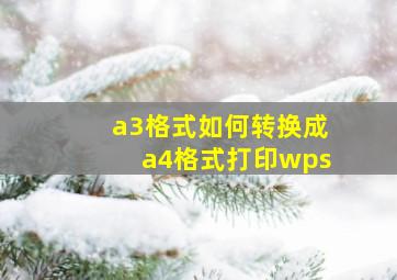 a3格式如何转换成a4格式打印wps