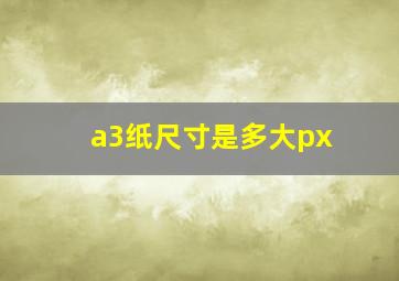 a3纸尺寸是多大px