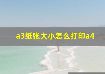 a3纸张大小怎么打印a4