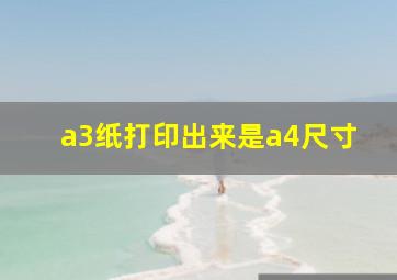 a3纸打印出来是a4尺寸