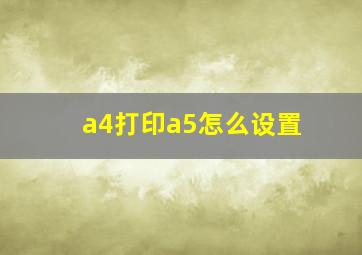 a4打印a5怎么设置