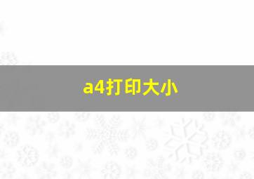 a4打印大小