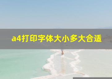 a4打印字体大小多大合适