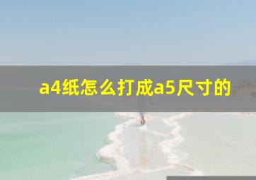 a4纸怎么打成a5尺寸的