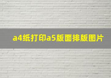 a4纸打印a5版面排版图片