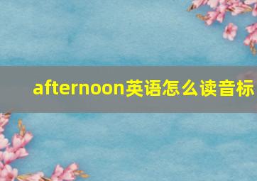 afternoon英语怎么读音标