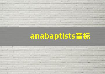 anabaptists音标