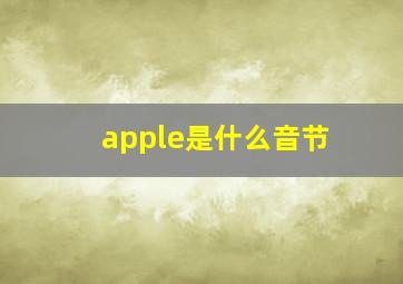 apple是什么音节