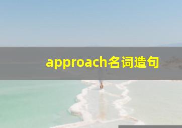 approach名词造句