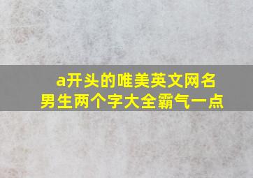 a开头的唯美英文网名男生两个字大全霸气一点