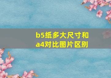 b5纸多大尺寸和a4对比图片区别