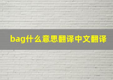 bag什么意思翻译中文翻译