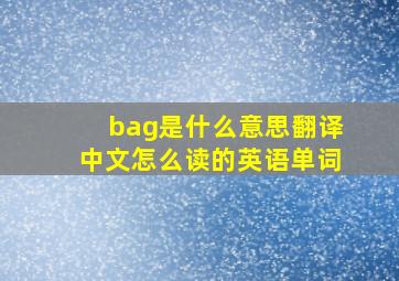 bag是什么意思翻译中文怎么读的英语单词