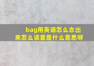 bag用英语怎么念出来怎么读音是什么意思呀