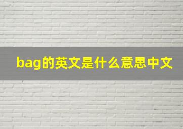 bag的英文是什么意思中文