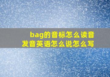 bag的音标怎么读音发音英语怎么说怎么写