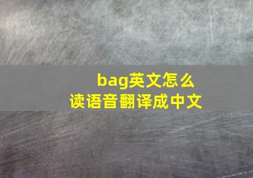 bag英文怎么读语音翻译成中文