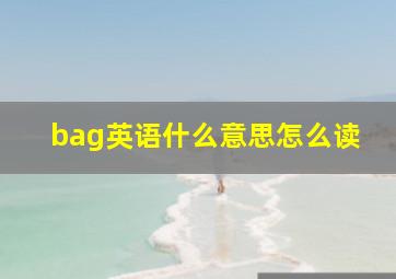 bag英语什么意思怎么读