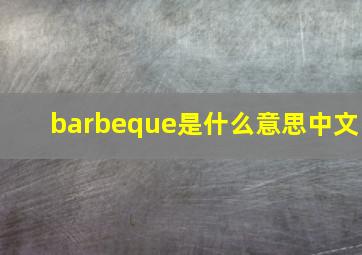 barbeque是什么意思中文