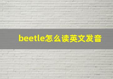 beetle怎么读英文发音