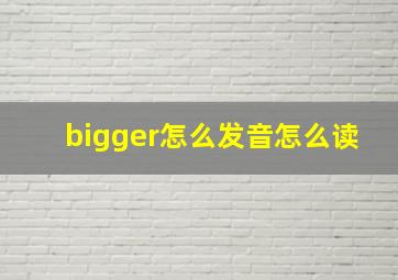 bigger怎么发音怎么读