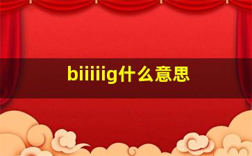 biiiiig什么意思