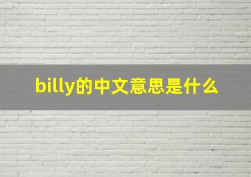 billy的中文意思是什么