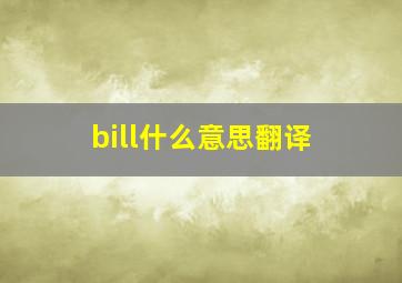 bill什么意思翻译