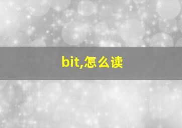 bit,怎么读