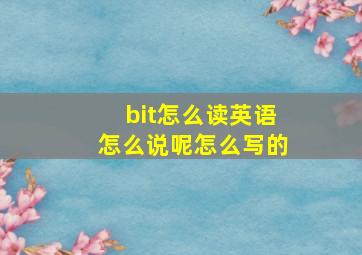 bit怎么读英语怎么说呢怎么写的